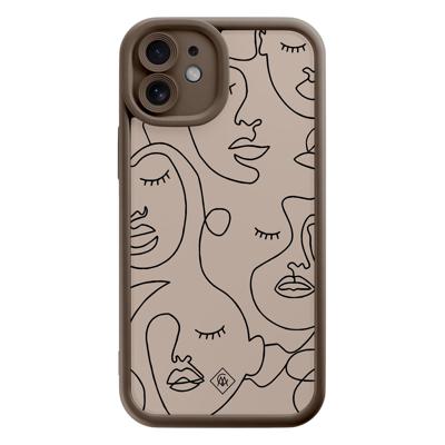 iPhone 12 bruine case - Abstract faces iPhone 12 bruine case - Abstract faces