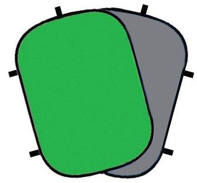 BRESSER BR-3 Inklapbare Achtergrond 180x240cm 2-zijdig grijs/groen