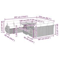 11-delige Tuinset met kussens poly rattan beige - thumbnail