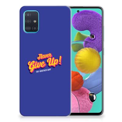 Samsung Galaxy A51 | Siliconen hoesje | met naam Never Give Up Samsung Galaxy A51 | Siliconen hoesje | met naam Never Give Up