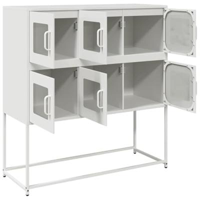 Dressoir 100,5x39x107 cm koudgewalst staal wit Dressoir 100,5x39x107 cm koudgewalst staal wit