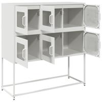 Dressoir 100,5x39x107 cm koudgewalst staal wit - thumbnail