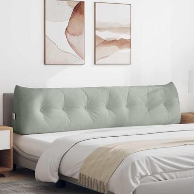 Rugkussen Lichtgrijs 200 x 24 x 50 cm Fluweel Rugkussen Lichtgrijs 200 x 24 x 50 cm Fluweel