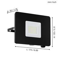 Eglo Led stralerFaedo 3 30W zwart - 97457 - thumbnail