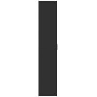 Hoge kast 80x35x180 cm bewerkt hout zwart - thumbnail