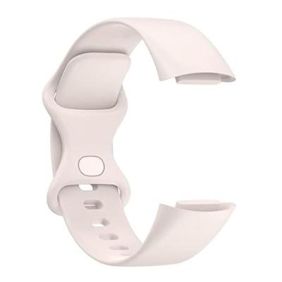 FitBit Charge 5 & 6 Sportbandje met dubbele lus - Maanwit - Maat: L