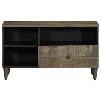 Tv-meubel 80x33x46 cm massief mangohout zwart - thumbnail
