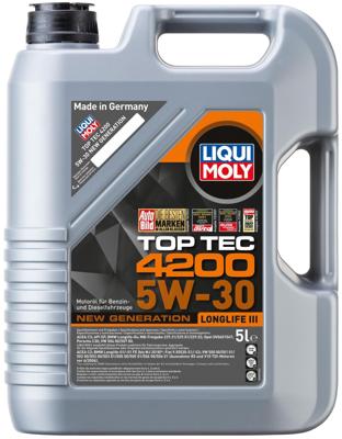 LIQUI MOLY motorolie "top tec 4200 new generation". top tech 4200 5w-30 5l motoroil