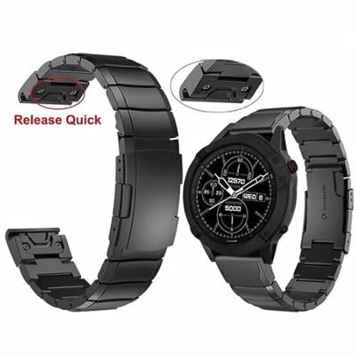 By Qubix - Stainless steel schakelband - Zilver - Compatible met Garmin Fenix 8-47mm - Compatible Garmin bandje - Bandbreedte: 22mm