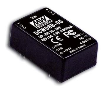 MEAN WELL DCW08B-05 DC/DC-converter 8 W Aantal uitgangen: 2 x Inhoud 1 stuk(s)