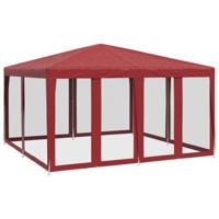 VidaXL Partytent met 8 mesh zijwanden 4x4 m hdpe rood - thumbnail