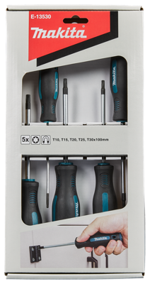 Makita Accessoires Schroevendraaierset 5-delig torx - E-13530 - E-13530 Makita Accessoires Schroevendraaierset 5-delig torx - E-13530 - E-13530