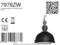 Steinhauer HanglampBikkel industrieel zwart - 7978ZW - thumbnail