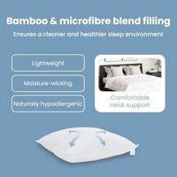 VidaXL Hoofdkussen met kussen 2 pcs wit 40 x 40 cm katoen - thumbnail