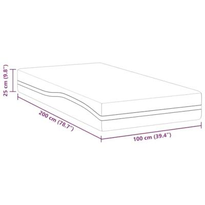 Matrassen Wit, Grijs 100 x 200 cm 100% polyester jacquard stof