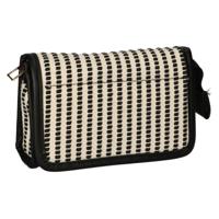 Traveller Spiegeltas stripe zwart creme 16.5x11cm - thumbnail