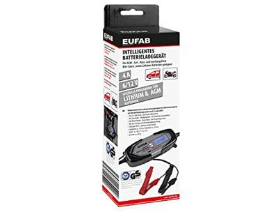 Eufab Intelligentes Batterieladegerät 6/12V 4A, auch für Lithiumbatterien 16647 Oplader, Druppellader 12 V, 6 V 4 A Eufab Intelligentes Batterieladegerät 6/12V 4A, auch für Lithiumbatterien 16647 Oplader, Druppellader 12 V, 6 V 4 A
