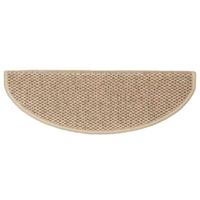 VidaXL Trapmatten zelfklevend 15 st sisal-look 65x21x4 cm zandkleurig - thumbnail