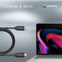 VARTA Snellaadkabel Speed Charge & Sync-kabel USB 3.1 Gen2 type C-adapter, 100cm kabel, USB C naar USB C-kabel Gen2, voor Samsung Galaxy S8, S8+, Google Pixel, MacBook en andere - thumbnail