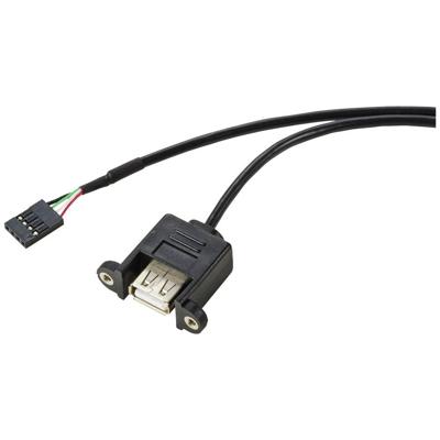 Renkforce RF-5719748 USB-kabel USB 2.0 Shrouded header 4-polig, USB-A bus 0.60 m Zwart Schroefbaar Renkforce RF-5719748 USB-kabel USB 2.0 Shrouded header 4-polig, USB-A bus 0.60 m Zwart Schroefbaar