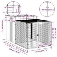 Kippenhok met ren 110x201x110 cm gegalvaniseerd staal antraciet - thumbnail