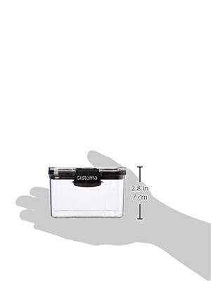 Sistema Voorraaddoos Tritan Vierkant 460 ml Transparant/Zwart Sistema Voorraaddoos Tritan Vierkant 460 ml Transparant/Zwart