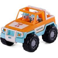Cavallino jeep oranje met 2 speelfiguren - thumbnail