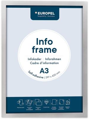 Europel zelfklevend kader ft A3, zilver, pak van 2 stuks Europel zelfklevend kader ft A3, zilver, pak van 2 stuks