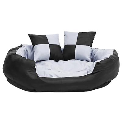 VidaXL Hondenkussen omkeerbaar en wasbaar 85x70x20 cm grijs en zwart