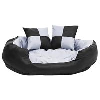 VidaXL Hondenkussen omkeerbaar en wasbaar 85x70x20 cm grijs en zwart - thumbnail