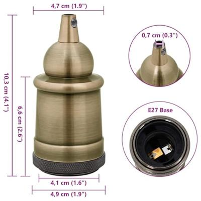 VidaXL Lamphouders 2 st brons e27 VidaXL Lamphouders 2 st brons e27