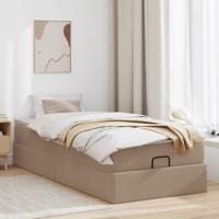 Ottoman bed met matras 90x200cm kunstleer cappuccinokleurig - thumbnail