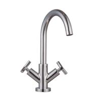 ELIOT tweegreepskraan wastafel, chroom draaibare uitloop keramische ½" ventiel bovenstukken flexibele metalen aansluitslangen volgens DVGW/KTW-A 1 ¼" messing-afvoerplug en waste stangen mou - thumbnail