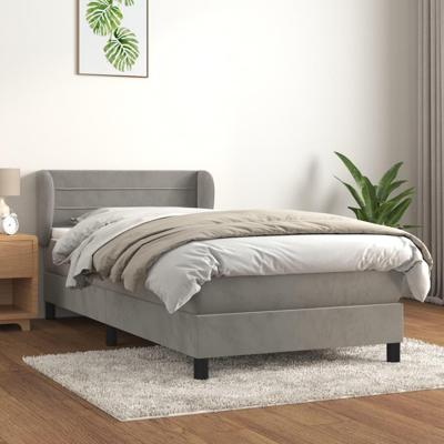 Boxspring met matras fluweel donkergrijs 90x200 cm