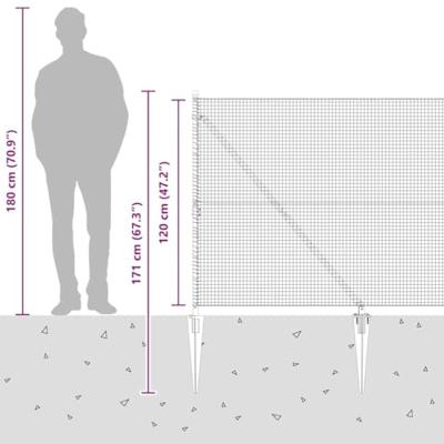 VidaXL Afrasteringspaal zilver 10 x 1,2 m (19 x 19 mm gaas) staal