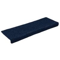 VidaXL Trapmatten zelfklevend 15 stuks 65x21x4 cm marineblauw met rechthoekige rand - thumbnail