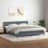 Boxspring met matras fluweel donkergrijs 180x210 cm - thumbnail