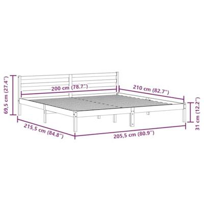 Bedframe Wit 208.6 x 157.6 x 69.4 cm Massief grenenhout