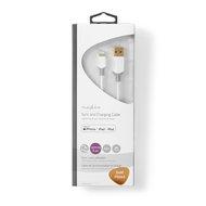 Nedis Lightning Kabel | Apple Lightning 8- Pins naar USB-A Male | 2 m | Grijs / Wit | 1 stuks - CCBW39300WT20 CCBW39300WT20 - thumbnail
