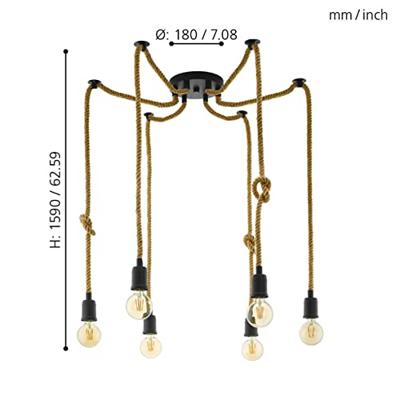 Eglo TouwlampRampside spider 6-lichts - 43195