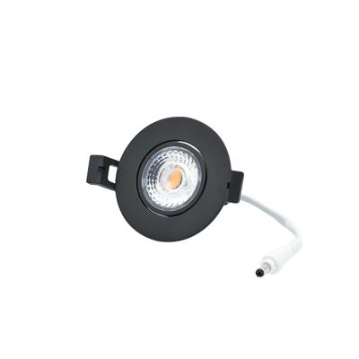 Interlight LED inbouwspot 8W 2700K 640 lumen dimbaar zwart Camini kantelbaar