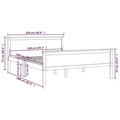 Bedframe massief grenenhout 120x200 cm