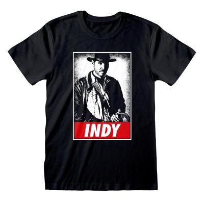 T-Shirt met Korte Mouwen Indiana Jones Indy Zwart Unisex - Maat: M
