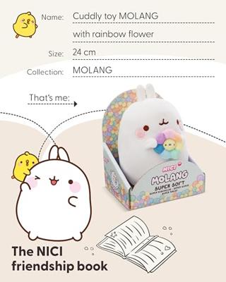 Molang Molang knuffel met bloem - 24 cm - thumbnail