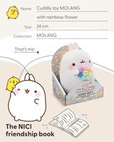 Molang Molang knuffel met bloem - 24 cm - thumbnail