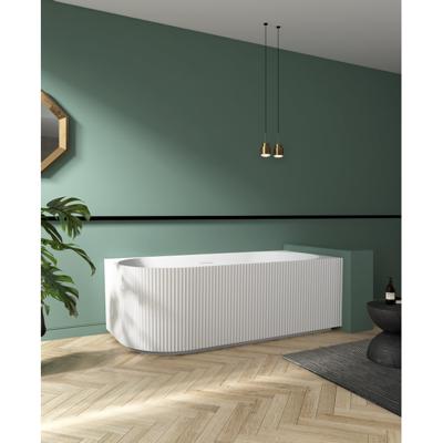 ZEZA Blend half vrijstaand hoekbad - ribbel - rechts - 170x80x58cm - met afvoer - acryl - mat wit TW-7683R-MW-170 ZEZA Blend half vrijstaand hoekbad - ribbel - rechts - 170x80x58cm - met afvoer - acryl - mat wit TW-7683R-MW-170