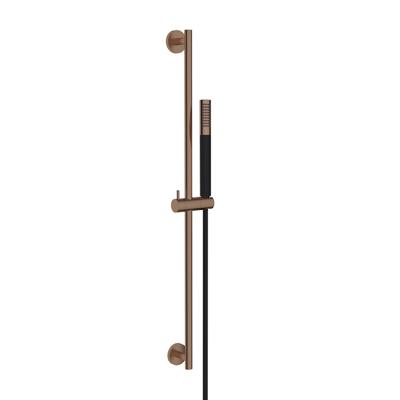 Glijstangset Wiesbaden Remi Met Staafhanddouche 1 Stand 150 cm Geborsteld Brons Koper/Mat Zwart