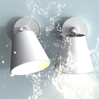 Badkamerlamp wit metaal wandlamp 'IP S6' GU10 IP44 - thumbnail