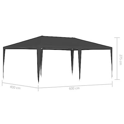 VidaXL Partytent professioneel 90 g/m² 4x6 m antraciet VidaXL Partytent professioneel 90 g/m² 4x6 m antraciet