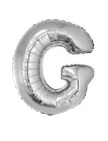 Folieballon Zilver Letter &apos;G&apos; groot - thumbnail